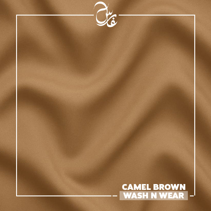 Men's Unstitched Wash & Wear Suit – Camel Brown | Faris Fabrics