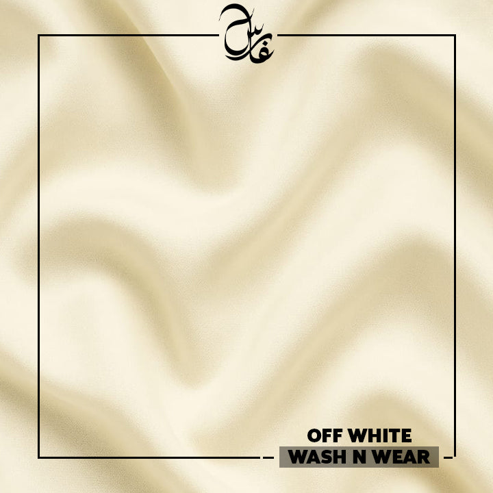 Men's Unstitched Wash n Wear Suit – Off White | Faris Fabrics