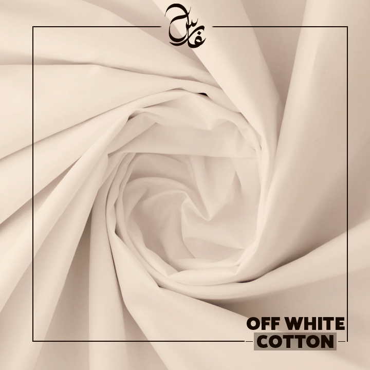 Men's Unstitched Cotton Suit โ Off White | Faris Fabrics