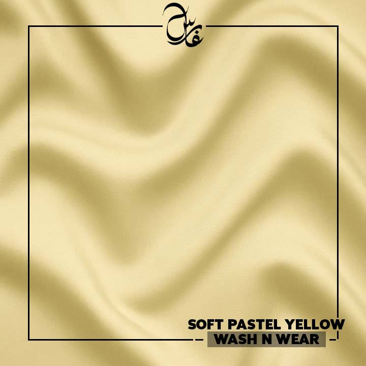 Men's Unstitched Wash & Wear Suit – Soft Pastel Yellow | Faris Fabrics