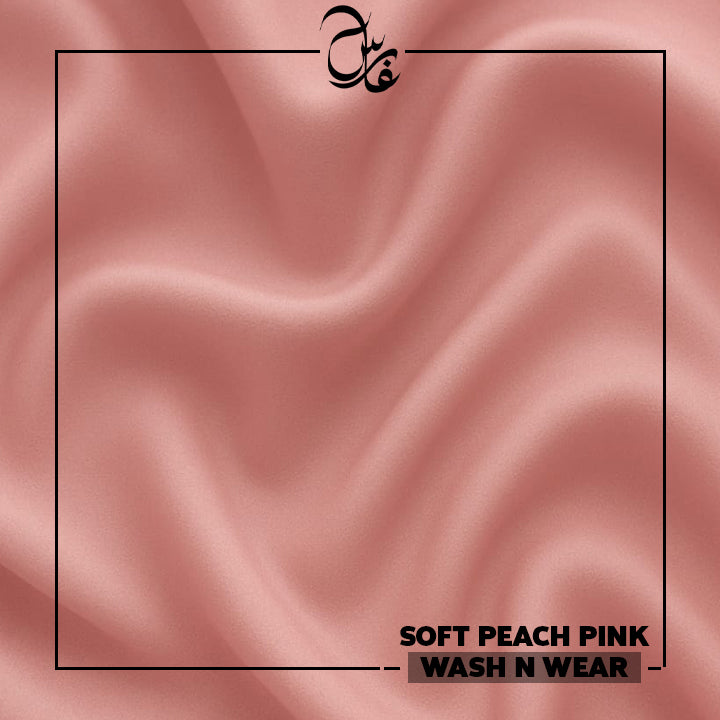 Men's Unstitched Wash & Wear Suit – Soft Peach Pink | Faris Fabrics